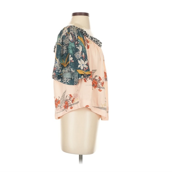 Boho Free People Relaxed Floral Blouse Top Small - Picture 3 of 5